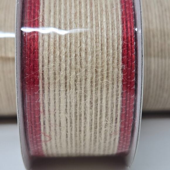 Hallmark Fabric Ribbon Beige Red 12 Rolls 1-3/8" x 4 Yards Each Sealed Bows - Picture 13 of 16